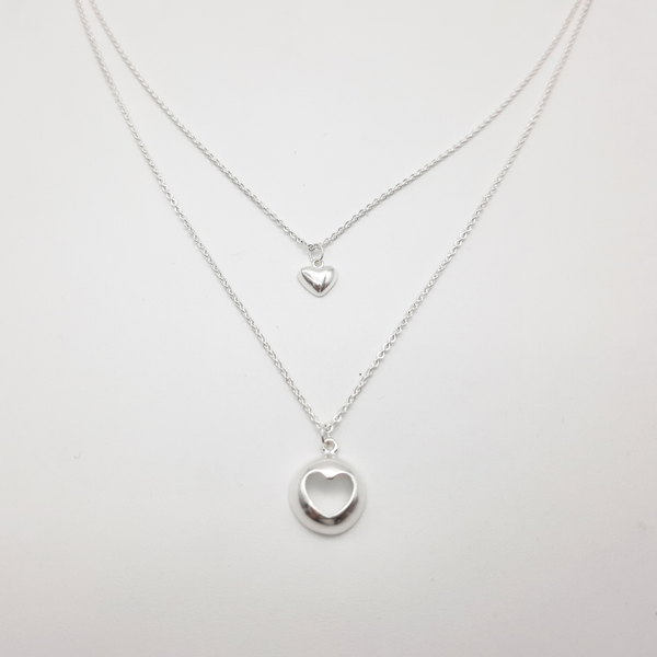 Cadena doble de corazones
