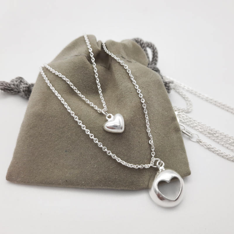 Cadena doble de corazones