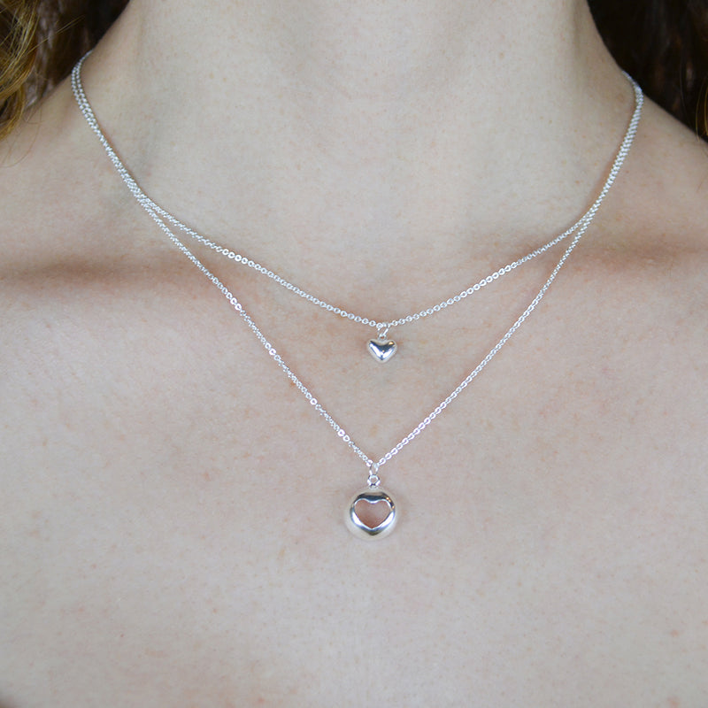 Cadena doble de corazones
